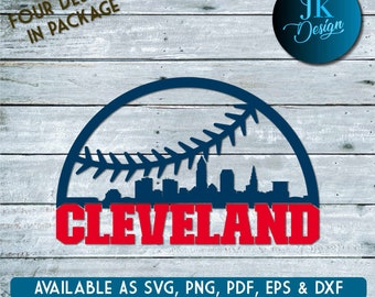 Cleveland Baseball City Skyline for cutting - SVG, AI, PNG, Cricut and Silhouette Studio