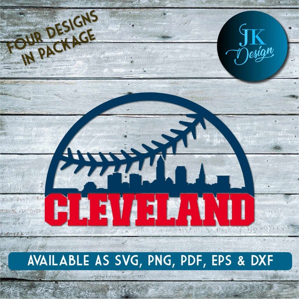 Cleveland Baseball City Skyline for cutting - SVG, AI, PNG, Cricut and Silhouette Studio