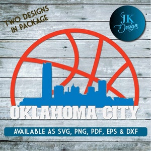 Skyline de Oklahoma Basketball City para corte - SVG, AI, PNG, Cricut e Silhouette Studio
