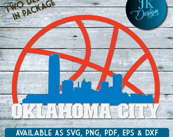 Oklahoma Basketball City Skyline for cutting - SVG, AI, PNG, Cricut and Silhouette Studio