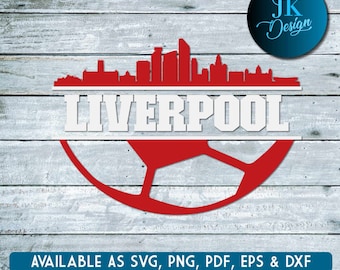 Arte digital del horizonte de Liverpool / SVG, PNG, PDF / Silhouette y Cricut