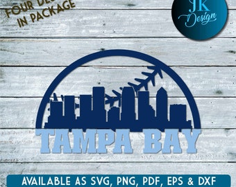 Tampa Bay Baseball City Skyline for cutting - SVG, AI, PNG, Cricut and Silhouette Studio