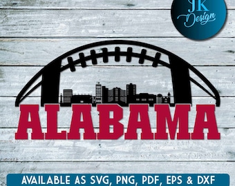 Arte digital del horizonte de Tuscaloosa Alabama / SVG, PNG, PDF / Silhouette & Cricut