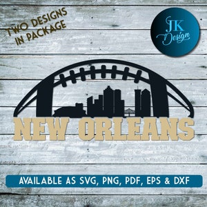 New Orleans Football Skyline Digitale Kunst | SVG, PNG, PDF | Silhouette & Cricut