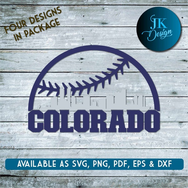 Denver Colorado Baseball Skyline for cutting - SVG, AI, PNG, Cricut and Silhouette Studio
