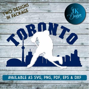 Toronto City Skyline Hockey zum Schneiden - SVG, AI, PNG, Cricut und Silhouette Studio