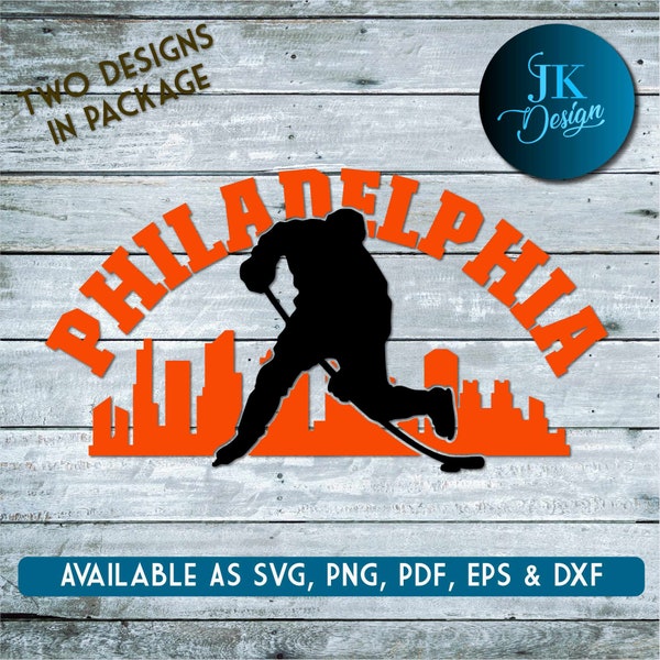 Philadelphia Skyline Hockey for cutting - SVG, AI, PNG, Cricut and Silhouette Studio