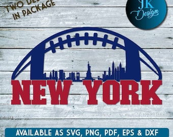 New York Football Skyline Digital Art | SVG, PNG, PDF | Silhouette & Cricut