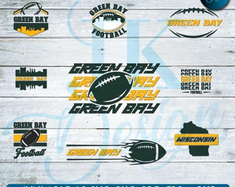 Green Bay Football Bundle Digital Art | SVG, PNG, PDF | Silhouette & Cricut Vector | Fan Logos | Instant Download