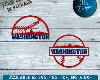 Washington Baseball City Skyline for cutting - SVG, AI, PNG, Cricut and Silhouette Studio
