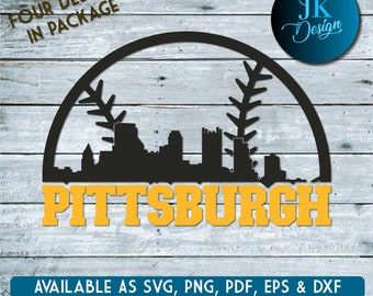 Pittsburgh Baseball City Skyline for cutting - SVG, AI, PNG, Cricut and Silhouette Studio