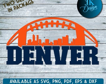 Denver Football Skyline Digital Art | SVG, PNG, PDF | Silhouette & Cricut