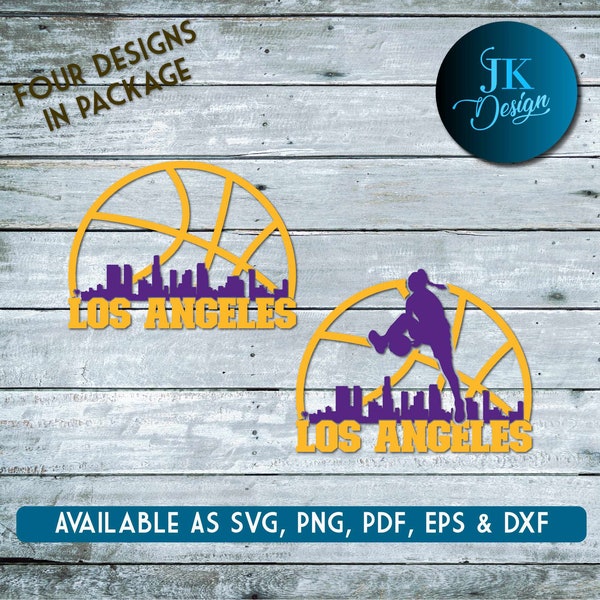 Los Angeles Women Basketball City Skyline for cutting - SVG, AI, PNG, Cricut and Silhouette Studio