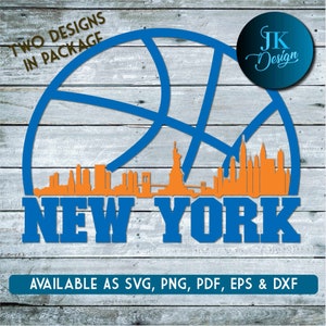 Skyline della città di basket di New York per il taglio e - SVG, AI, PNG, Cricut e Silhouette Studio