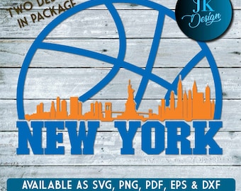 New York Basketball City Skyline for cutting & - SVG, AI, PNG, Cricut and Silhouette Studio