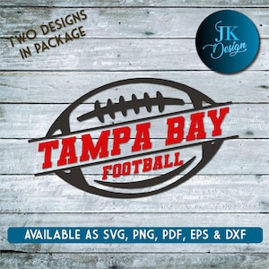 Tampa Bay Football Digitale Kunst | SVG, PNG, PDF | Scherenschnitt & Cricut | Mehrschichtiger Vektor, Schablone