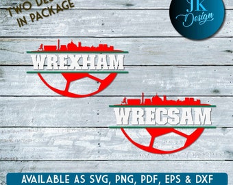 Wrexham Soccer Skyline Digital Art | SVG, PNG, PDF | Silhouette & Cricut