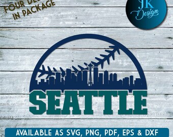 Seattle Baseball City Skyline for cutting - SVG, AI, PNG, Cricut and Silhouette Studio
