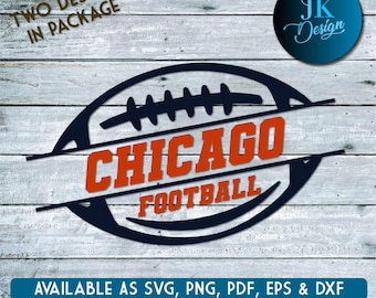 Chicago Football Digital Art | SVG, PNG, PDF | Silhouette & Cricut | Layered Vector, Stencil