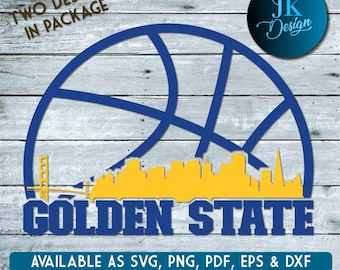 Golden State San Francisco Basketball City Skyline for cutting & - SVG, AI, PNG, Cricut and Silhouette Studio