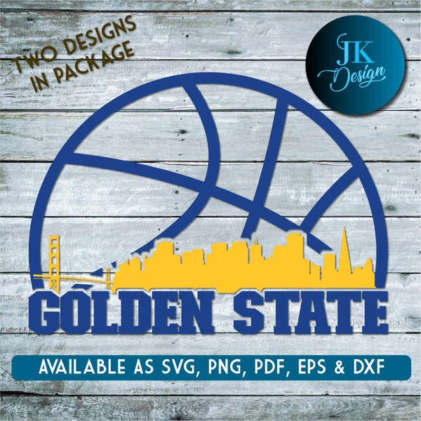 Golden State San Francisco Basketball Skyline der Stadt zum Schneiden & - SVG, AI, PNG, Cricut and Silhouette Studio