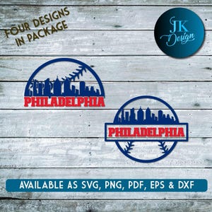 Philadelphia Baseball City Skyline for cutting - SVG, AI, PNG, Cricut and Silhouette Studio
