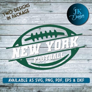New York Football Arte digitale / SVG, PNG, PDF / Silhouette e Cricut / Vettore a strati, Stencil
