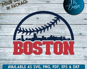 Boston Baseball City Skyline for cutting - SVG, AI, PNG, Cricut and Silhouette Studio