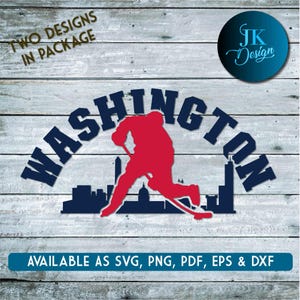 Washington Skyline Hockey para corte - SVG, AI, PNG, Cricut e Silhouette Studio
