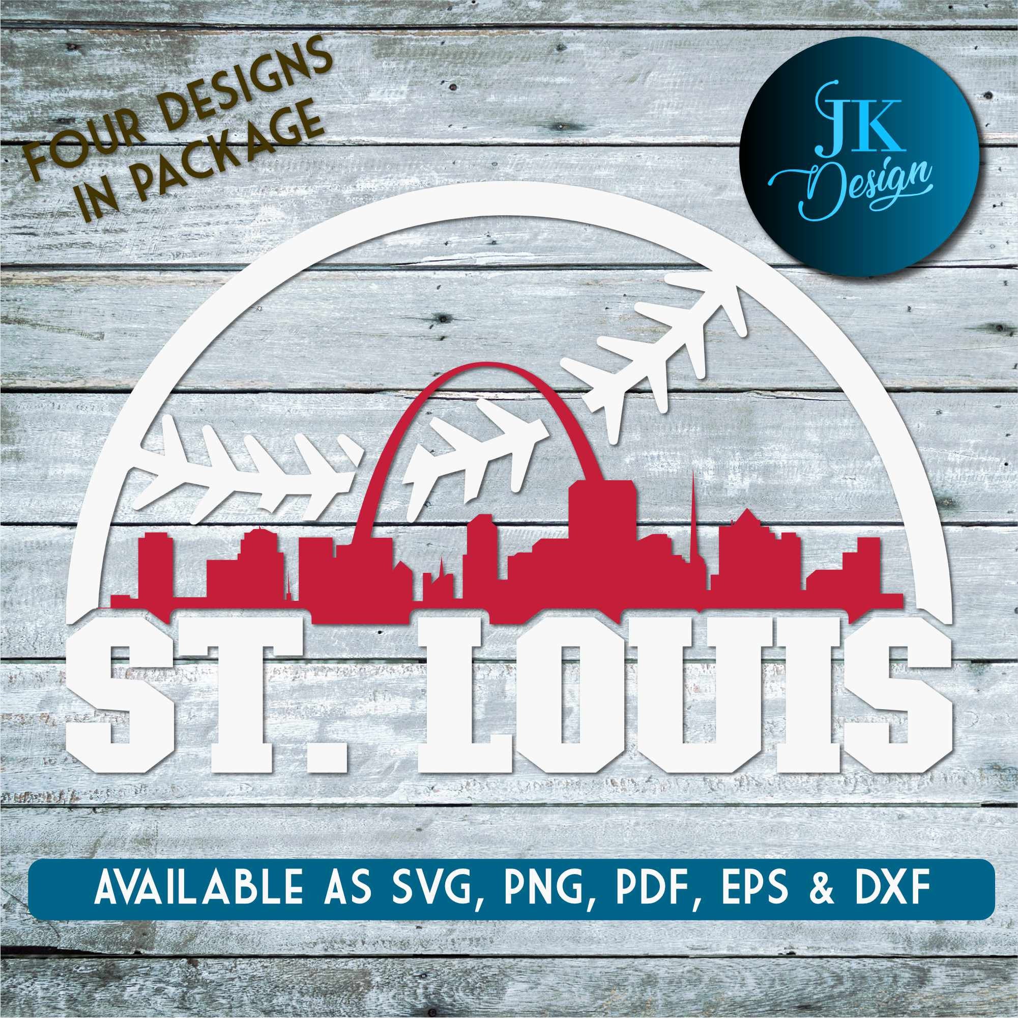 Paquete SVG Skyline de Béisbol de St. Louis para Cricut y Silhouette – SVG, PNG, AI, EPS, DXF