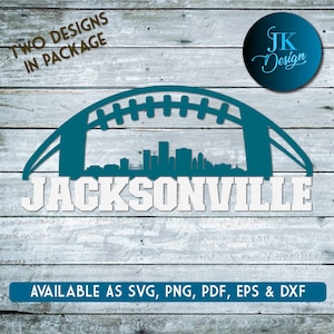 Jacksonville Football Skyline Digitale Kunst | SVG, PNG, PDF | Scherenschnitt & Cricut