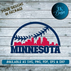 St Paul Minnesota Baseball Skyline for cutting - SVG, AI, PNG, Cricut and Silhouette Studio