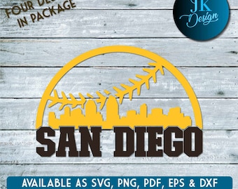 Horizonte de la ciudad de San Diego para cortar - SVG, AI, PNG, Cricut y Silhouette Studio