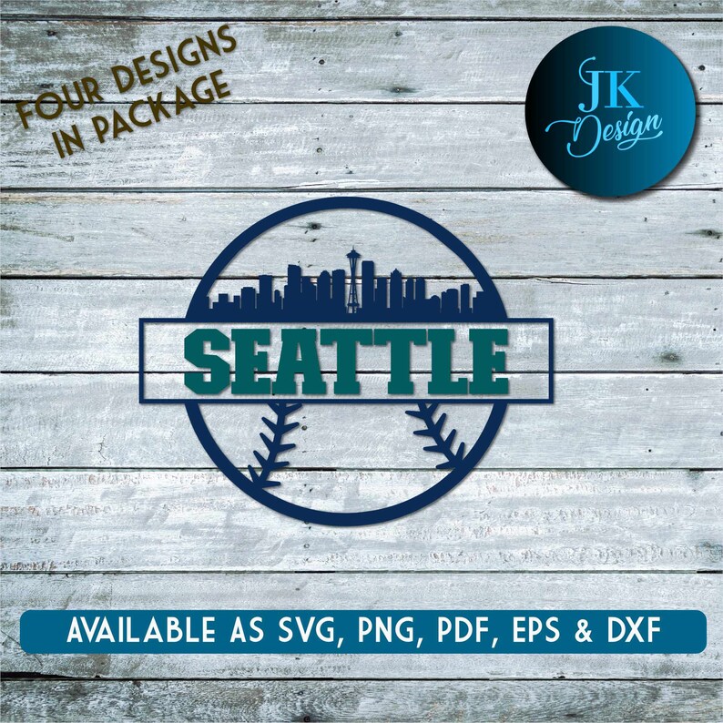 Seattle Baseball City Skyline for Cutting - SVG, AI, PNG, Cricut and ...