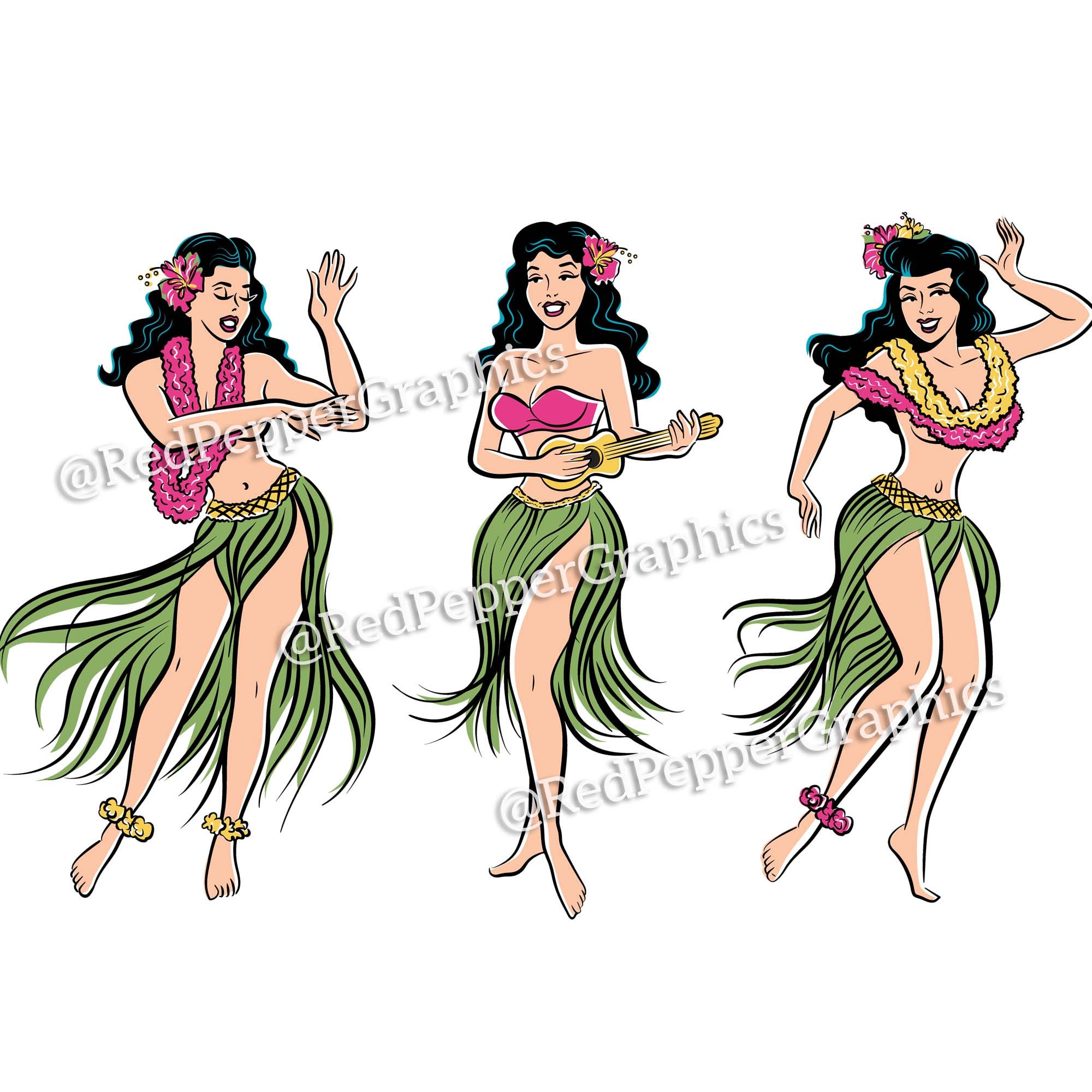 Hawaiian pin up girl - Etsy 日本