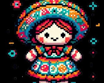 Mexikanische Lele Puppe im PNG Format zum Bedrucken von T-Shirts