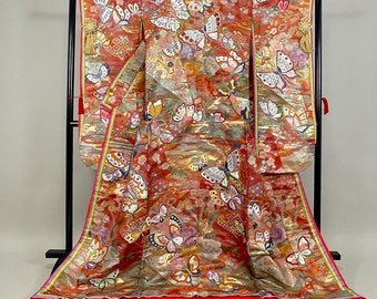 Japanese Kimono Uchikake Luxurious Wedding Pure Silk K107