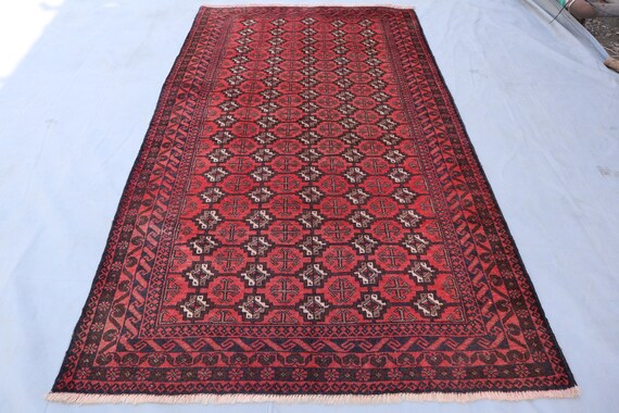 トライバルラグ　ヴィンテージラグ　アフガン　トルクメン　ランナーサイズ　美品 トライバルラグ トルクメン エンシ ヴィンテージラグ