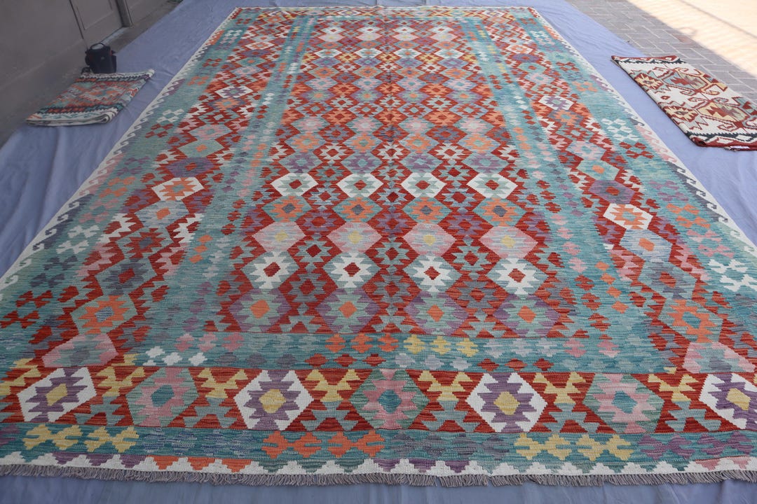 10x16 Large Afghan Rug, Flatweave Kilim Rug, Traditional Kilim Rug ...