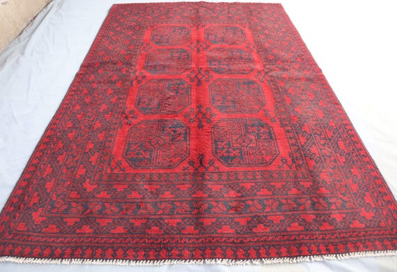 ヴィンテージラグ　トライバル　ラグ　アフガンラグ　トルクメン　ウール 5x8 トルクメン トライバルラグ - ヴィンテージ アフガニスタン