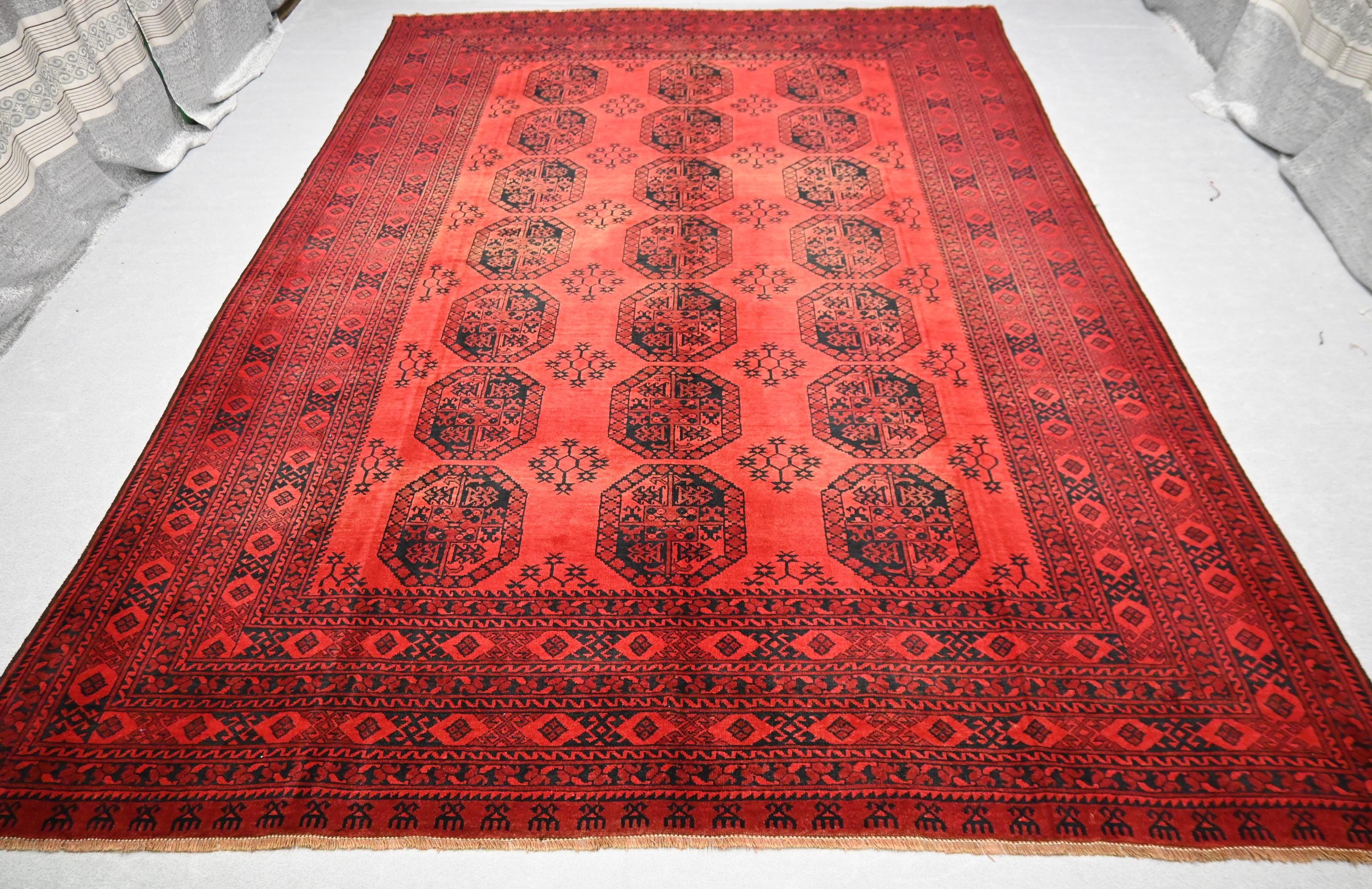 ラグ・カーペット Turkmen rug ラグ・カーペット Turkmen rug 8'6x12'5 Ft Antique Turkmen Rug - Red