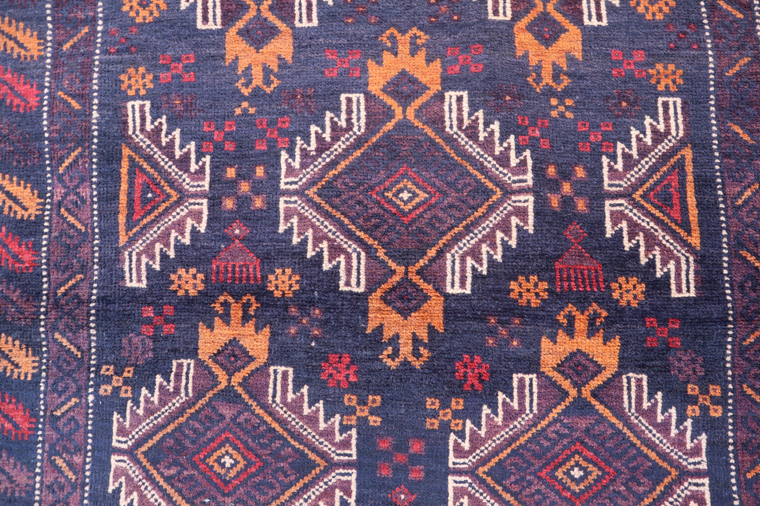 4x7 Antique 1970s Rug, Afghan Faded Rug, Handmade Soft Pile Wool