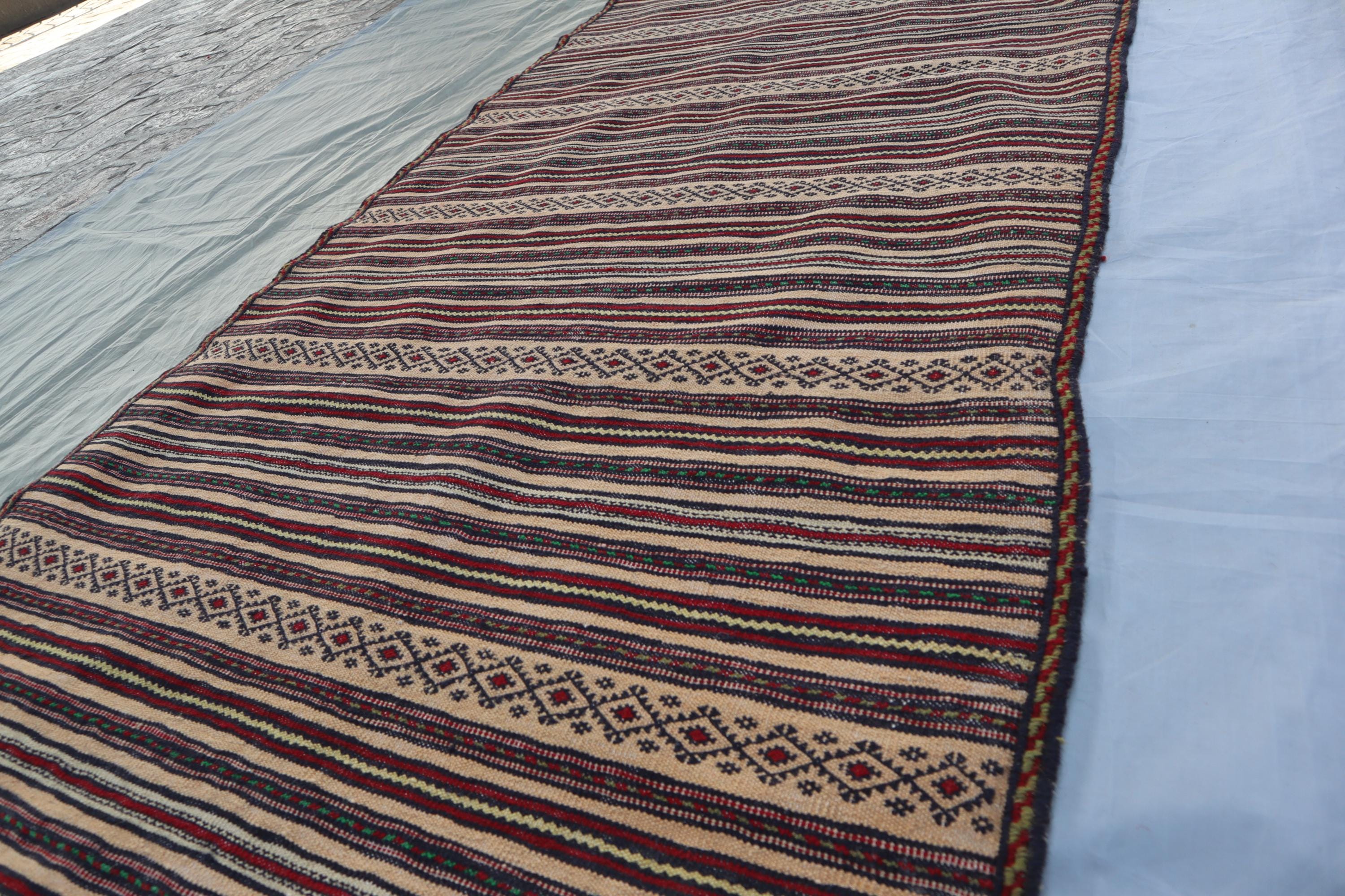 アンティークキリムラグ 3x10 アフガンキリムアンティークランナーラグ