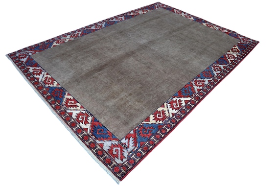 7x10 ft Large Rug / Afghan Handmade Rug / Veg dyes Wool Rug/ Modern Plan Design Rug / Contemperory Rug / Tribal Rug / Bedroom/ Office Carpet