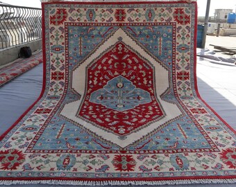 4x6 Gray Afghan Rug Turkmen Hand Knotted Natural Dyes Wool Area