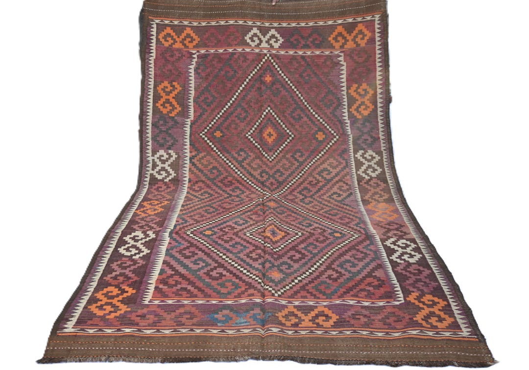 Large Antique Rug 6x10'6 Ft Large Antique Rug, 1940s Vintage Distressed Faded Rug, Afghan ...