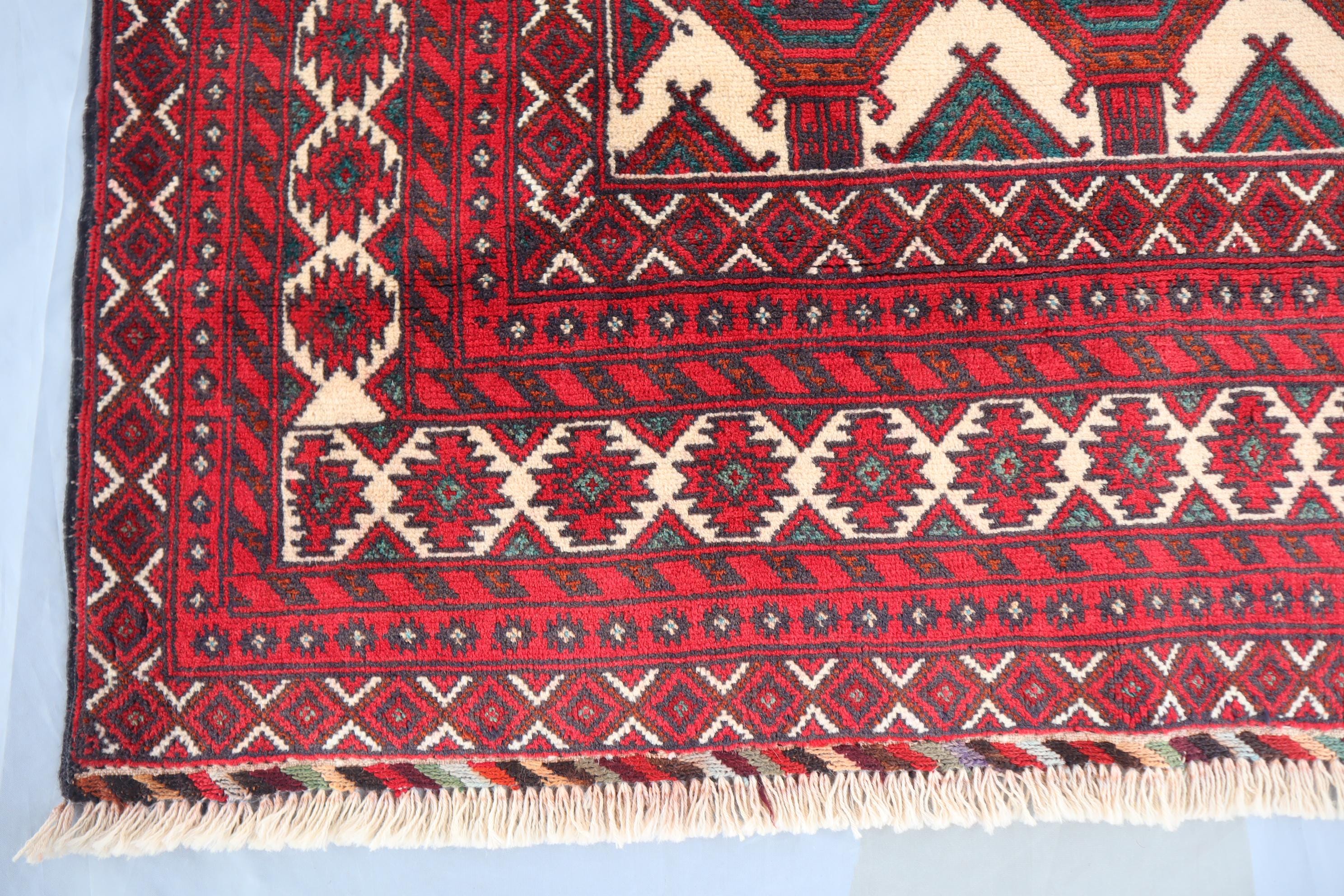 ✦vintage rug✦ 180cm×96cm　絨毯　トライバルラグ　アフガン アフガンエリアラグ 4 x 6フィート アフガンヴィンテージトライバル