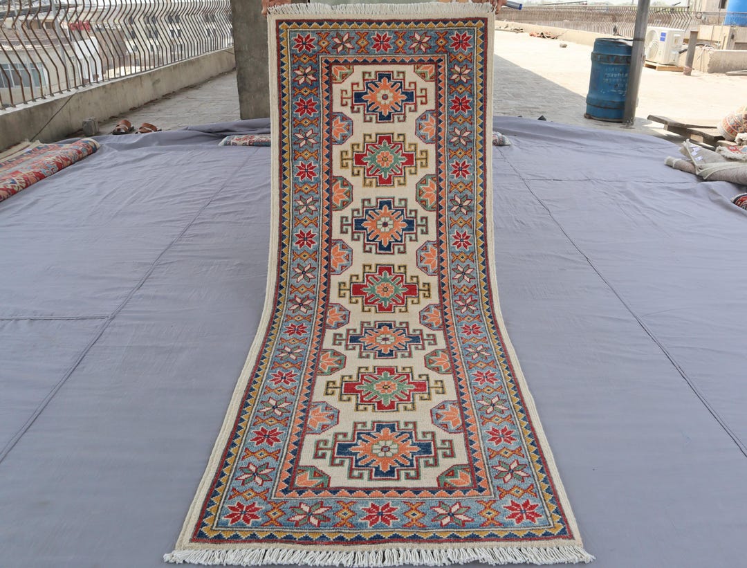 6 Ft Runner Rug Beige Afghan Tekke Ersari Design High Quality Stunning ...