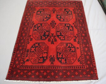 3'3x4'6 ヴィンテージラグ、トルクメン テッケ エルサリラグ