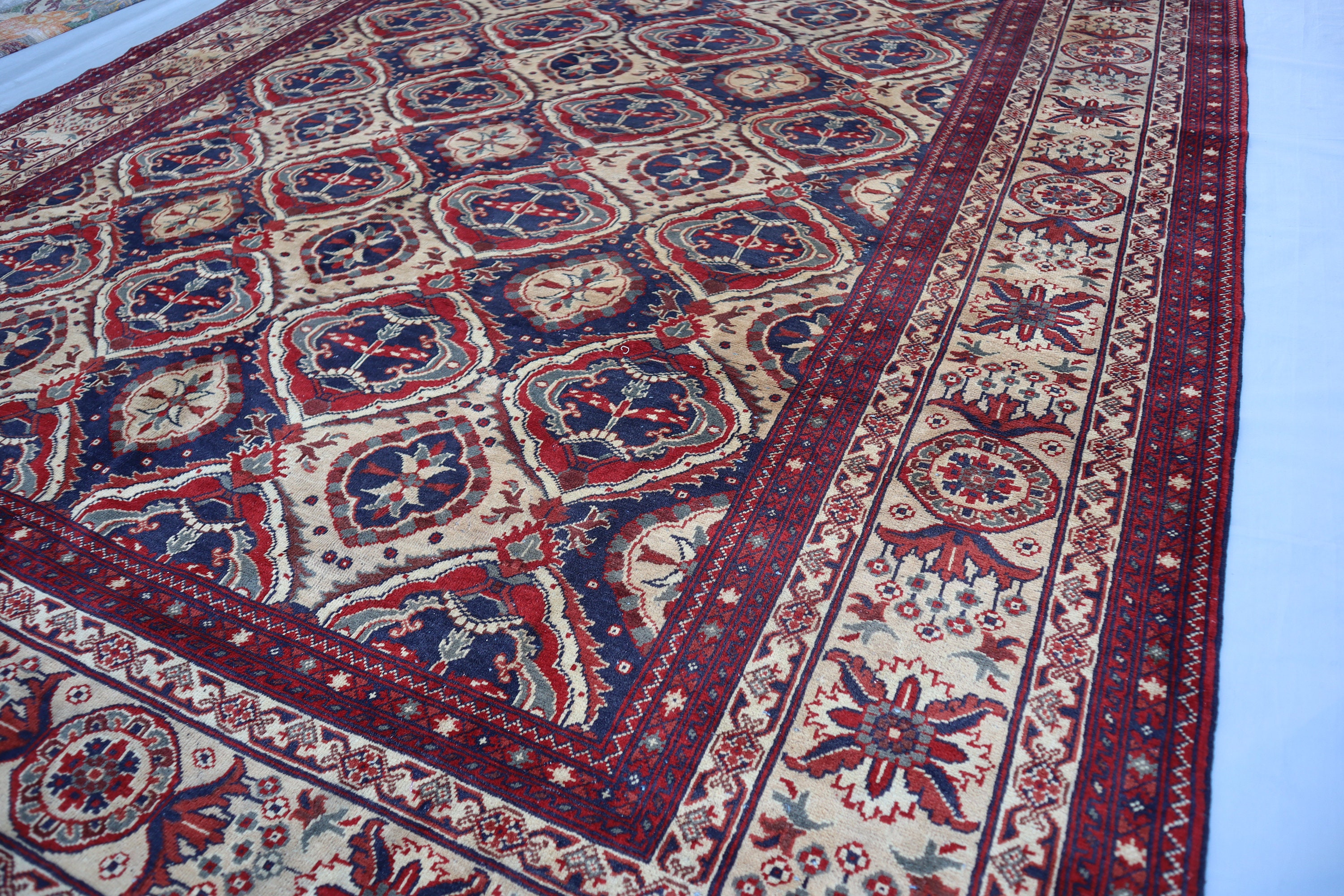 Antique Afghan Rug 8'5x11'6 Ft, Vintage Large Rug, High Pile Turkmen ...